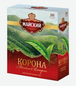 Чай черный Майский Корона Российской Империи в пакетиках, 100 шт, 200 г