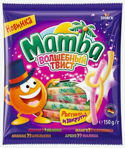 Жевательные конфеты Mamba Волшебный твист, 150 г