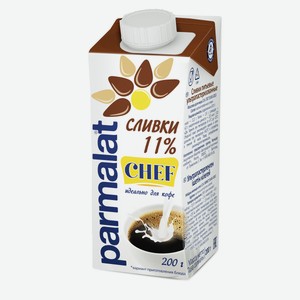 Сливки Parmalat ультрапастеризованные 11%, 200 г, тетрапак