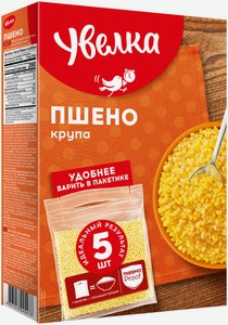 Пшено Увелка шлифованное в пакетиках для варки, 5 шт, 400 г