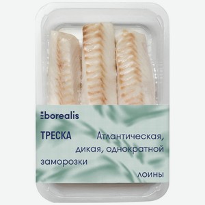 Треска Borealis атлантическая спинка без кожи замороженная, 400 г
