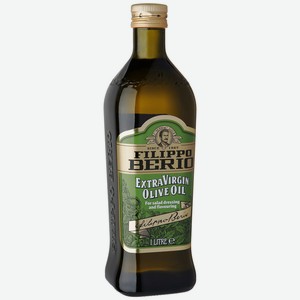 Масло оливковое Filippo Berio Extra Virgin нерафинированное, 1 л, стеклянная бутылка