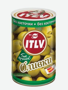 Оливки ITLV зеленые без косточки в рассоле, 314 г