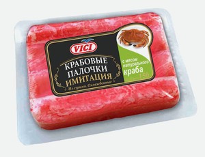 Крабовые палочки охлажденные Vici с мясом натурального краба, 170 г