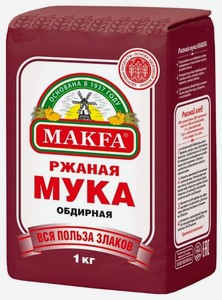 Мука Makfa ржаная обдирная, 1 кг