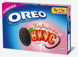 Печенье Oreo с какао и начинкой со вкусом клубники, 228 г