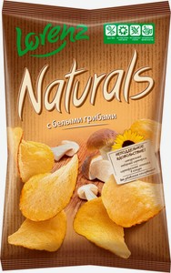 Чипсы картофельные Naturals с белыми грибами, 100 г