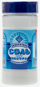 Соль пищевая Выварочная Экстра, пластиковая банка, 500 г