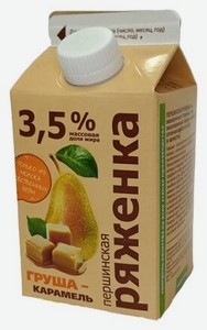 Ряженка Першинское груша-карамель 3.5%, 400 мл, тетрапак