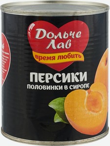 Персики в сиропе Дольче Лав половинки, 850 мл