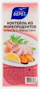 Коктейль из морепродуктов Балтийский берег в масле с пряностями, 200 г