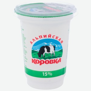 Сметанный продукт Альпийская коровка 15%, 400 г