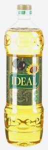 Масло подсолнечное Ideal рафинированное с добавлением оливкового Extra Virgin, 1 л