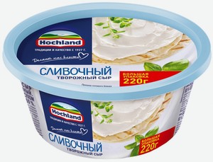 Сыр творожный Hochland Сливочный 60%, 220 г