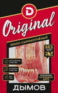 Бекон сырокопченый Дымов Оригинальный, нарезка, 200 г