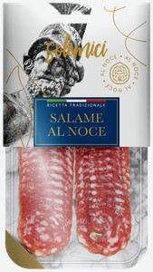 Колбаса сыровяленая SOLEMICI Salame Al Nocе полусухая, нарезка, 70г
