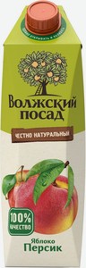 Нектар Волжский Посад Персик-Яблоко осветленный, 1 л, тетрапак