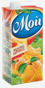 Нектар Мой Абрикос-Яблоко с мякотью, 0.95 л, тетрапак