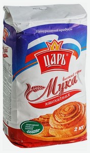 Мука Царь пшеничная хлебопекарная, высший сорт, 2 кг