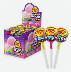 Карамель CHUPA CHUPS (Чупа-Чупс) "XXL Flavors Playlist", ассорти, 29 г, 100215