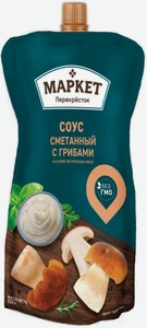 Соус Маркет Перекресток Сметанный с грибами 42%, 242 мл