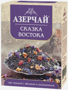 Чай листовой черный Азерчай Сказка востока, с яблоком и шиповником, 90 г