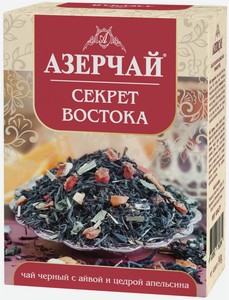 Чай листовой черный Азерчай Секрет востока, с айвой и цедрой апельсина, 90 г