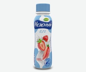Напиток йогуртный питьевой Нежный с соком клубники 0.1%, 285 г