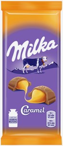 Шоколад Milka молочный с карамелью, 90 г