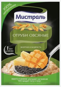 Отруби овсяные Мистраль Энергия и бодрость Манго-Ананас-Чиа, 30 г