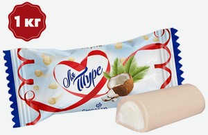 Конфеты Сладуница Ля Туре уникальный белый молочный ирис с кокосовой начинкой, 1 кг 