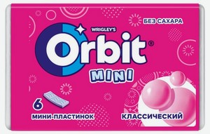 Жевательная резинка Orbit Классический без сахара, 10,2 гр.