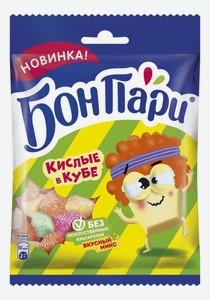 Суфле Бон Пари Кислые в кубе со вкусом фруктов, 65 г