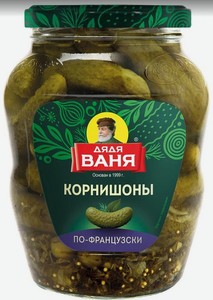 Огурцы маринованные Дядя Ваня Корнишоны по-французски, 680 г