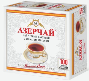 Чай с бергамотом «Азерчай», 100 пакетиков, 200г