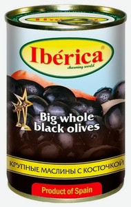 Маслины Iberica крупные с косточкой, 420 г в магазинах Ярославля — Едадил