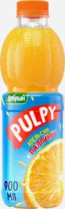 Напиток сокосодержащий Добрый Pulpy Апельсин с мякотью, 900 мл