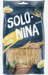 Кальмар Solo Nina вялено-сушеный полоски, 70 г