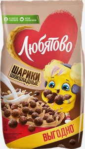 Завтрак готовый Любятово Дуо Микс Шарики шоколадные 500г