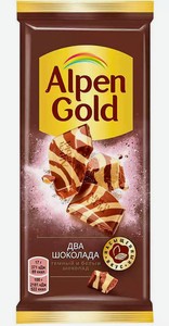 Шоколад Alpen Gold из темного и белого шоколада 80 г