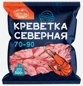 Креветки варено-мороженные Aurora Креветка северная неразделанные 70/90, 500г