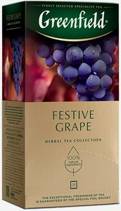 Чайный напиток Greenfield Festive Grape красный в пакетиках, 25 шт, 50 г