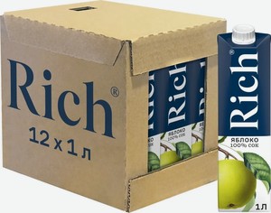 Сок Rich Яблоко, 1 л х 12 шт