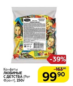 Конфеты любимые с детства 250г красный октябрь